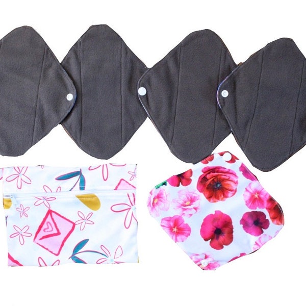 5 Menstrual pads reusable pads for light  flow  and the last day of period clothes pads size S 7" very soft and comfortable