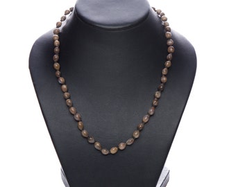 Collier homme et femme, collier graines de larmes de Job (Brown, Mary’s Tears Seed)