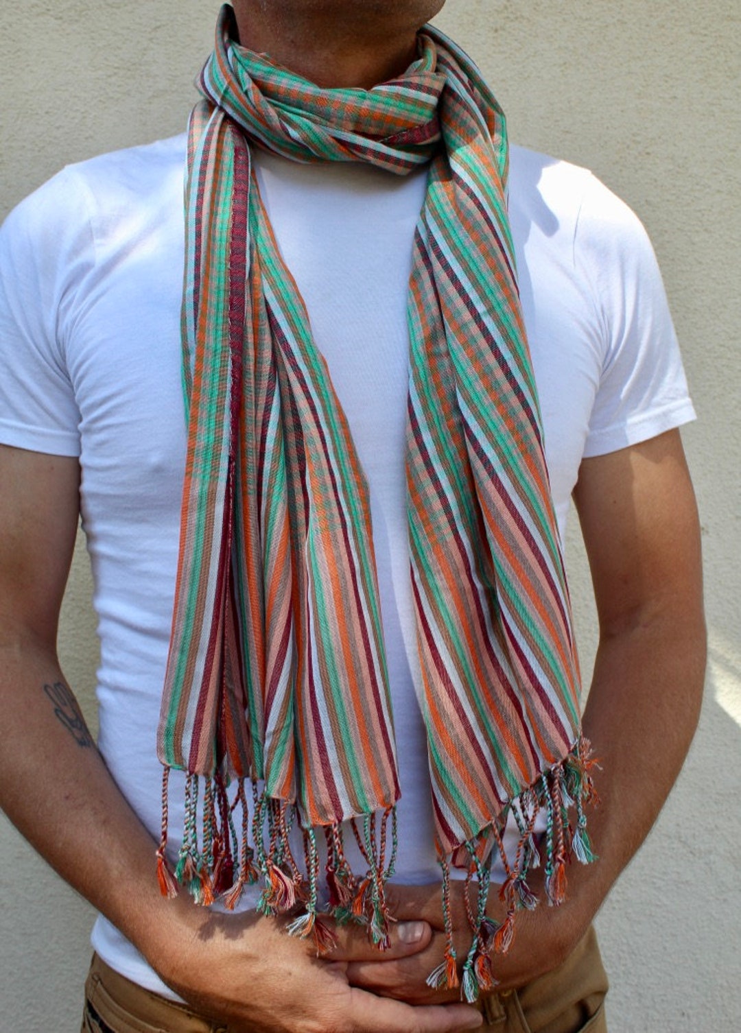 Cambodian Scarf Khmer Kroma Handmade Scarf Coton Cotton - Etsy