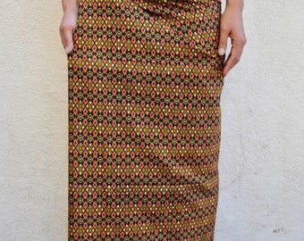 Jupe thaïlandaise, cadeau asiatique Lao Warp Sarong cambodgien (Batik) Thai, Loa Sarong (Batik) Vêtements de chaîne asiatiques pour homme et femme. Jupe cambodgienne.