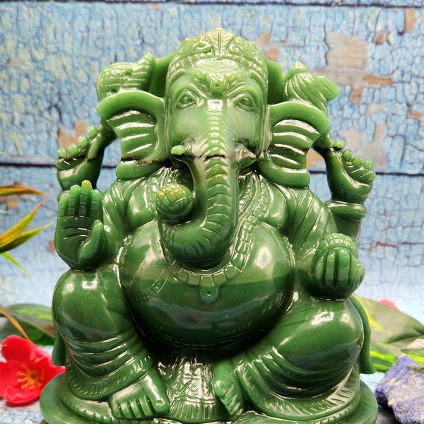 Jade Ganesha Statue Etsy