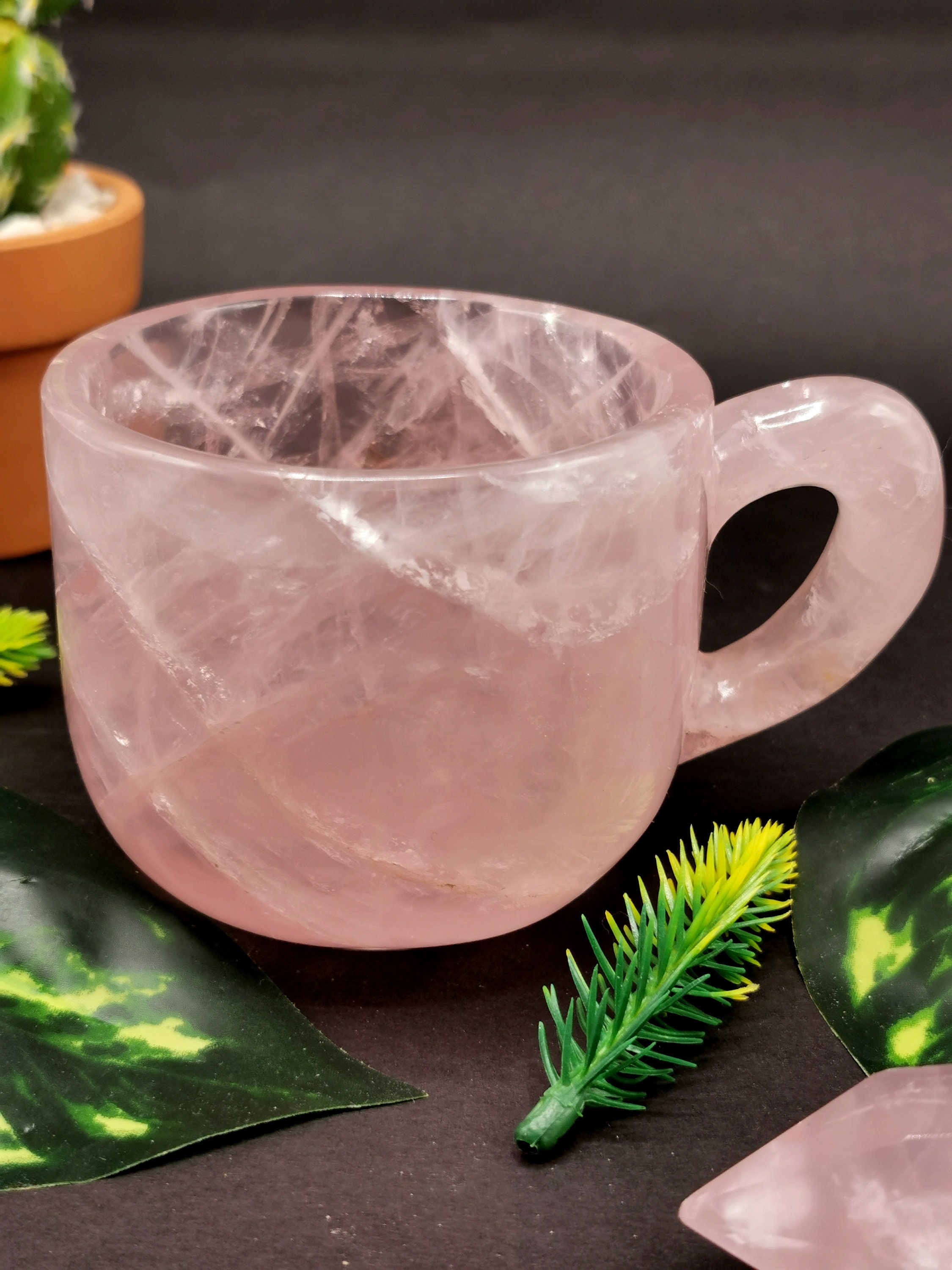 Rose Quartz Tea Set Exquisite Carving of a Tea Kettle and 4 Etsy