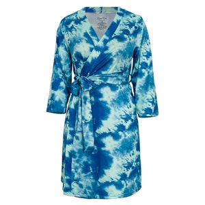 Maternity robe mommy robe and swaddle set mom and baby hospital bag baby shower gift mommy and me robe matching swaddle tie dye robe
