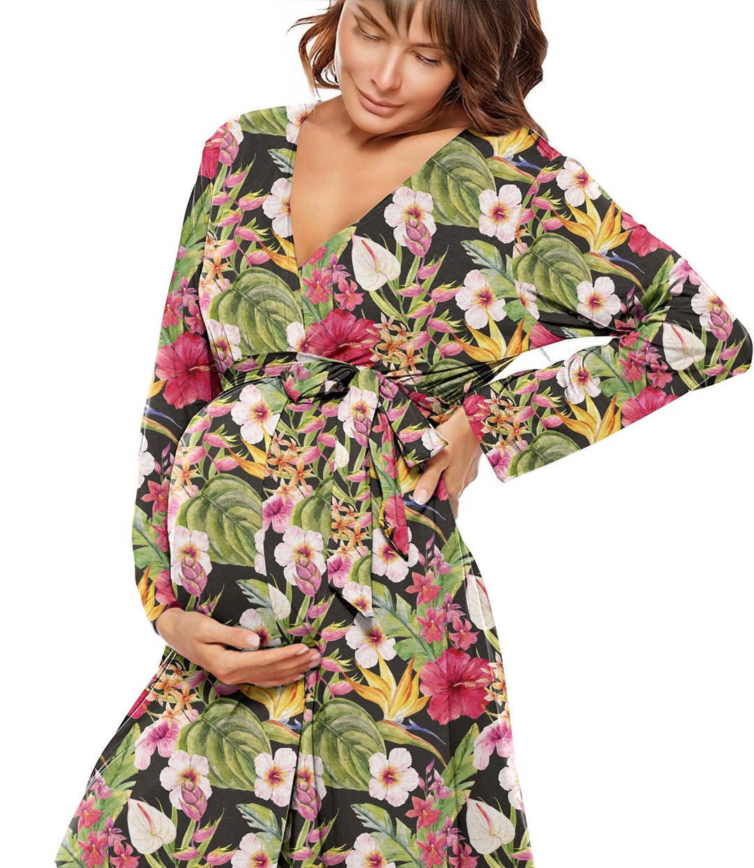 Maternity Robe Matching Mommy Robe and Swaddle Set Mom Baby Hospital ...