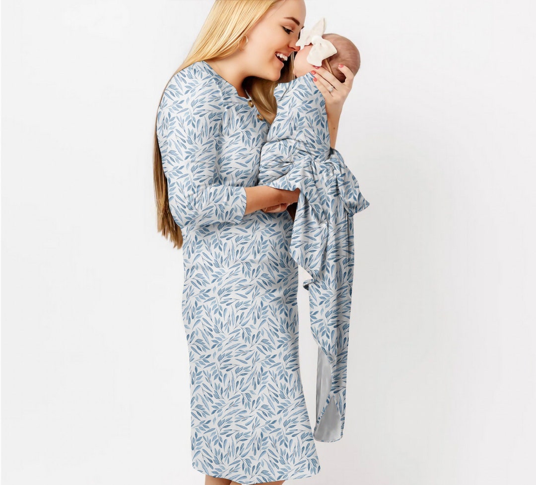 Maternity Robe, Mommy Robe and Swaddle Set, Mom and Baby, Hospital Bag