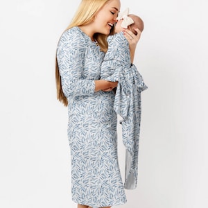 Mommy robe and swaddle set, sibling outfits, personalized gift, baby shower gift, new mom gift, family matching pajamas, baby clothes