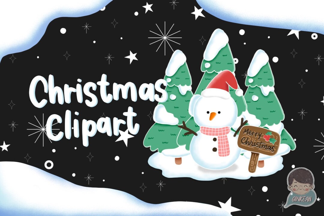 Kerstmis png Kerst clipart kerstboom sneeuwpop Etsy België