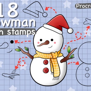 Snowman maker brushes for Procreate