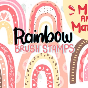 Procreate brush, procreate brush stamp, procreate tool, brushes, procreate add-ons, rainbow brushes, rainbow brush set, procreate brush set
