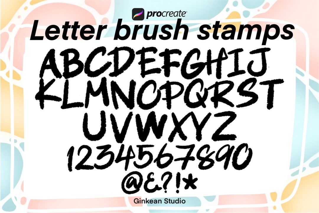 Procreate Brushes, 26 Alphabets Brush Stamp Procreate, Procreate Letter