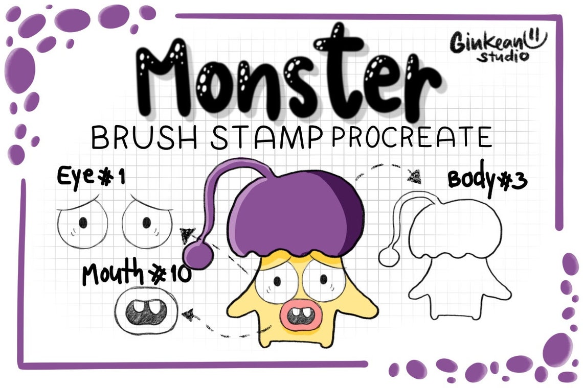 Monster Brush Stamps, Procreate Brush Set (digital Download) - Etsy