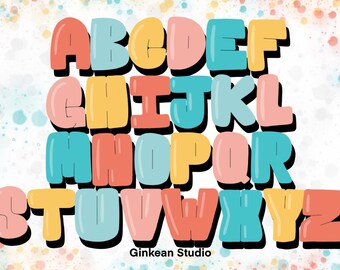 Procreate Letter Stamp Brush: 26 Alphabet Stamps (Digital Download)