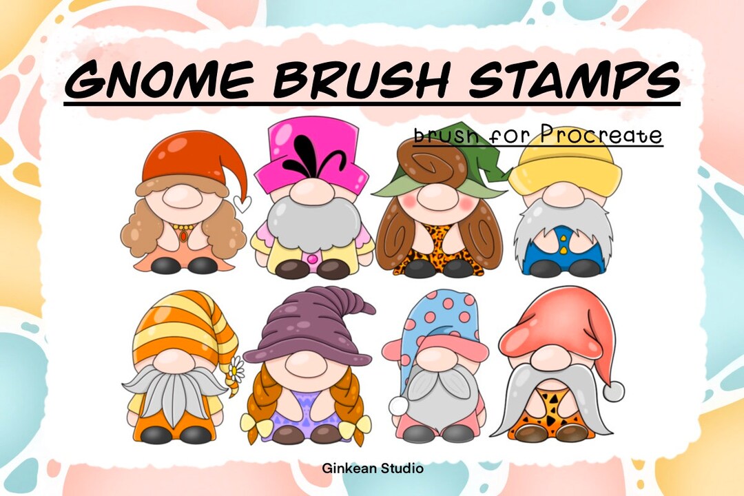 Gnome Procreate Brush Stamps: DIY Graphics (digital Download) - Etsy