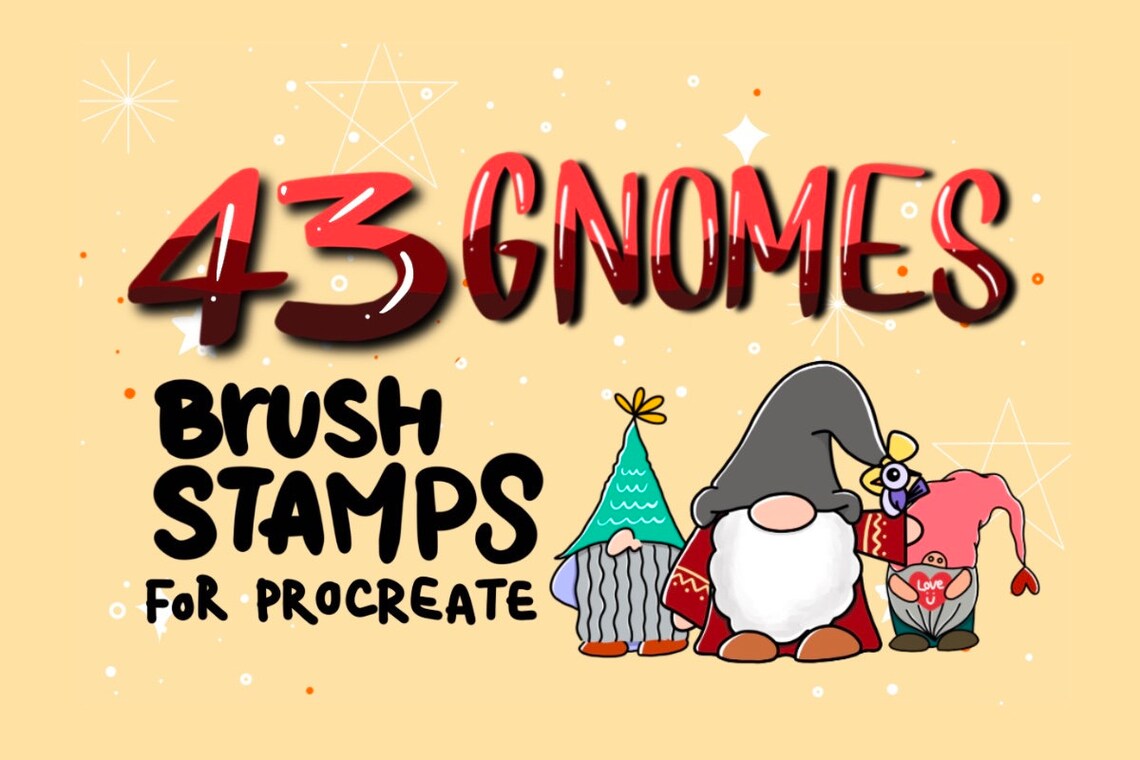 Procreate Brushes, Gnome Stamp Procreate, 43 Brush Stamp Procreate ...