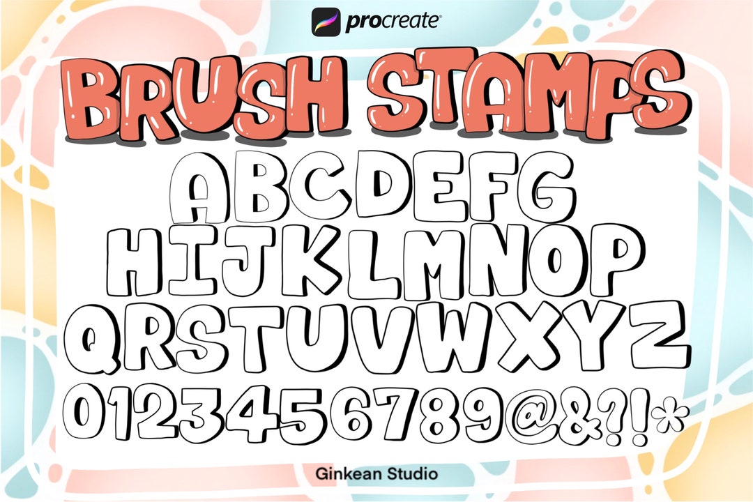 Procreate Brushes 26 Alphabets Brush Stamp Procreate Etsy