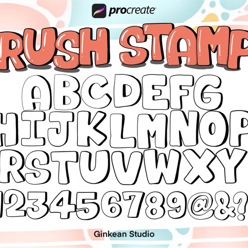 Procreate Letter Stamp 26 Alphabets Brush Stamp Procreate Etsy