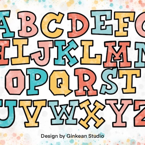 Procreate Letter Stamp 26 Alphabets Brush Stamp Procreate Etsy