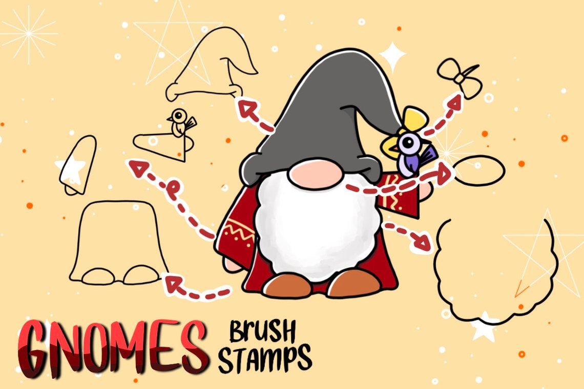 Procreate Brushes, Gnome Stamp Procreate, 43 Brush Stamp Procreate ...