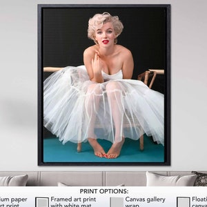 Marilyn Monroe Ballerina Wall Art Print Marilyn Framed Print Ballerina Canvas Wall Decor Framed Canvas Print 1954 Color Marilyn Monroe Art