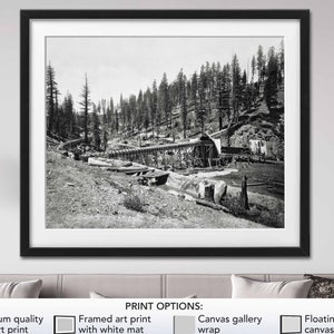 Vintage Sawmill Logging Photo Wall Art Print 1800s Antique Photograph Home Decor Fine Art Print, Canvas Wrap, or Framed Wall Art Print