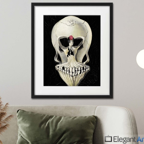 Salvador Dali Ballerina Skull Wall Art Print Salvador Dali Framed Print Dali Canvas Wall Decor Surrealist Art Bizarre Wall Art 1930s Artwork