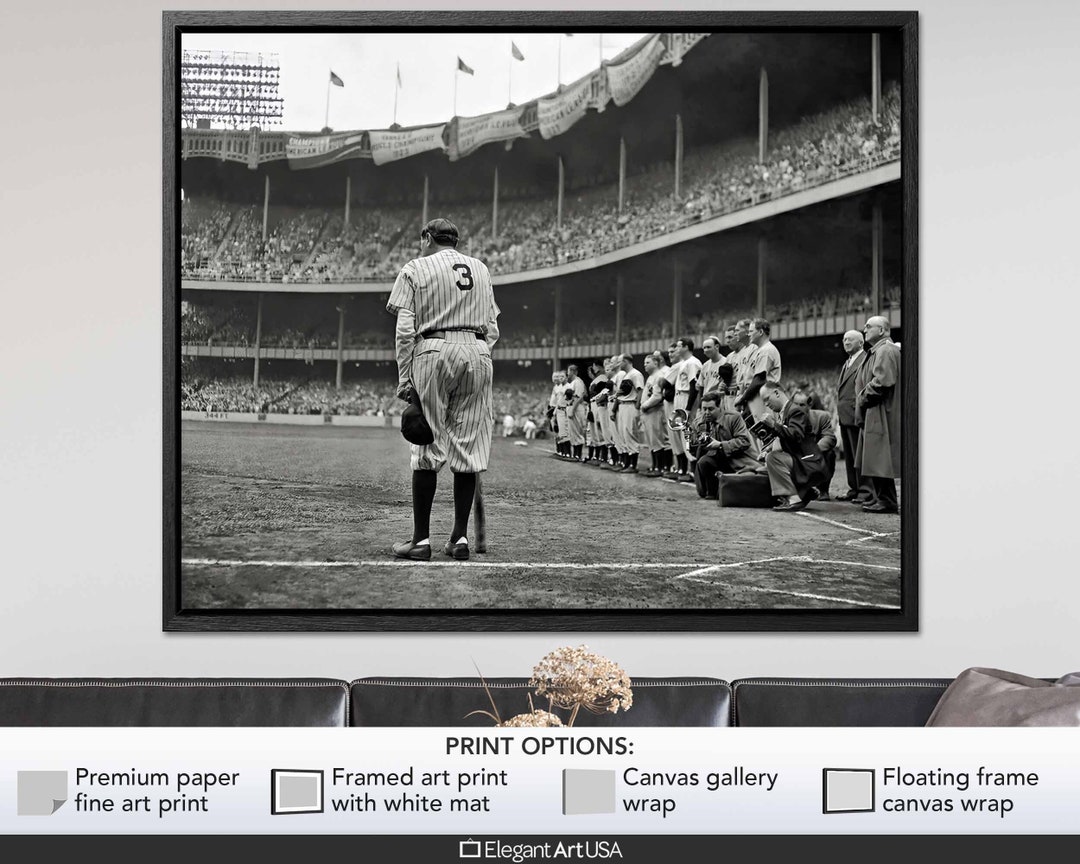 Babe Ruth Baseball Wall Art Dad Gift for Him Sports Poster Mens Wall ...