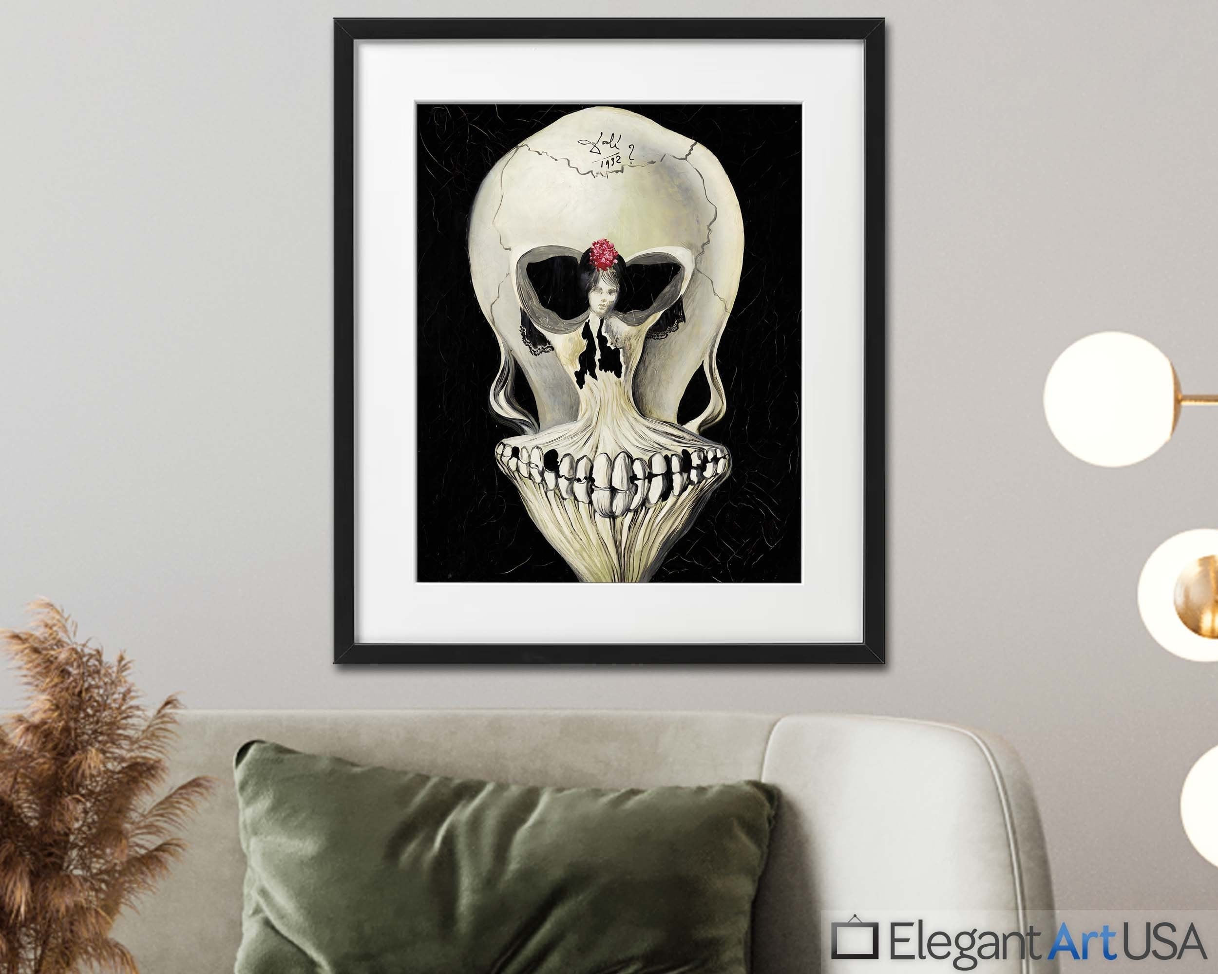 Dali Ballerina Skull Print – Surrealist Art – Bizarre Wall Decor