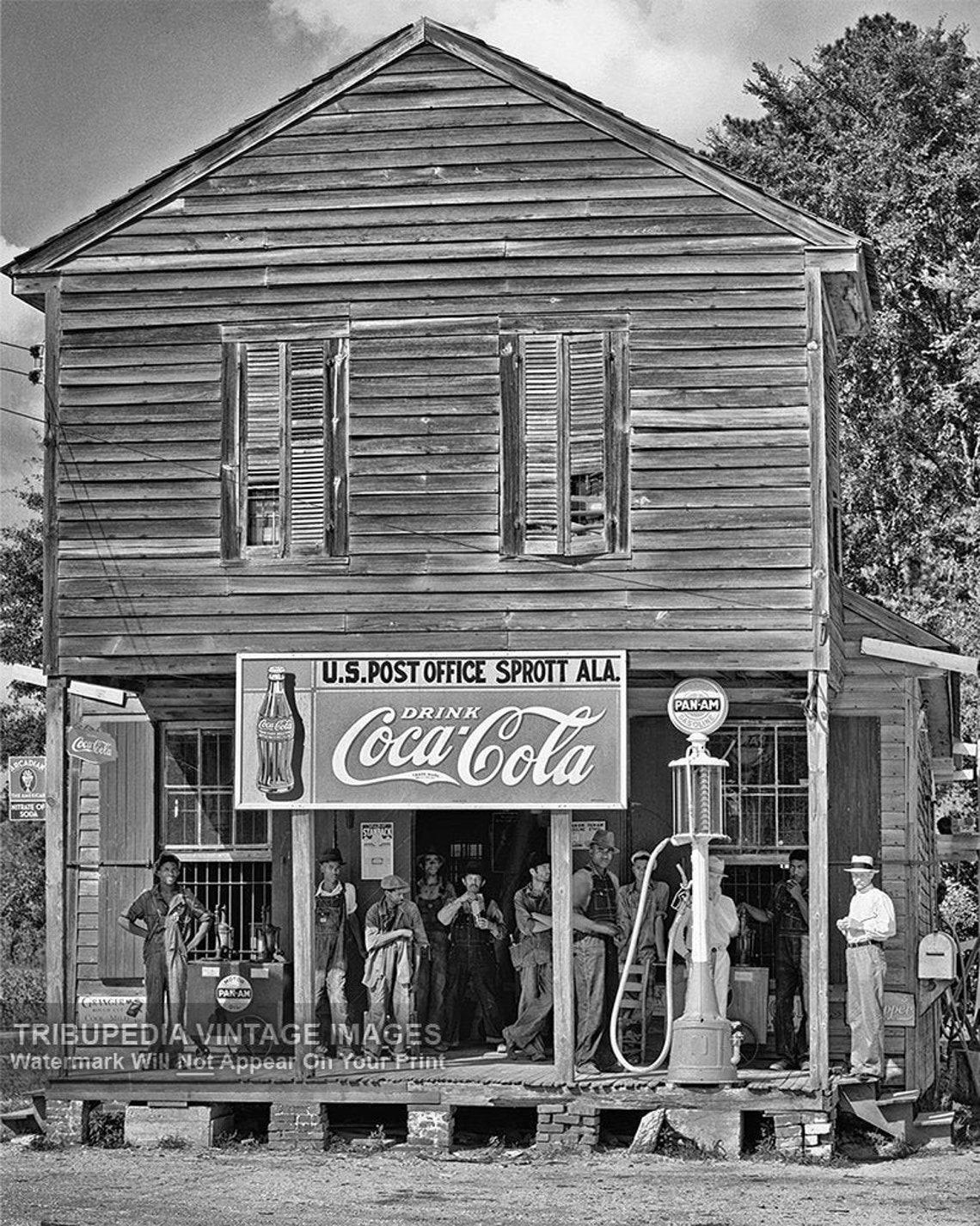 Vintage 1936 Alabama STOREFRONT PHOTO Old Gas Station Post | Etsy