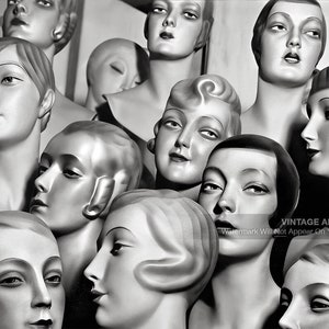 1930's Male Head of Mannequin Man Vintage Design Face Art Deco