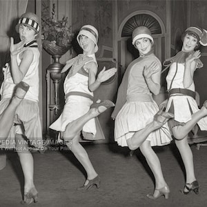 Vintage 1920s Flappers Wall Art Dancing the Charleston Photo Print Jazz Prohibition Era Photo Art Roaring 20s Flapper Girls 1920s Fashion