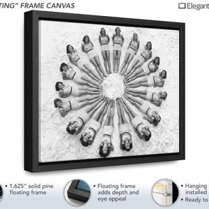 Vintage Beach Art Floating Frame Canvas Print