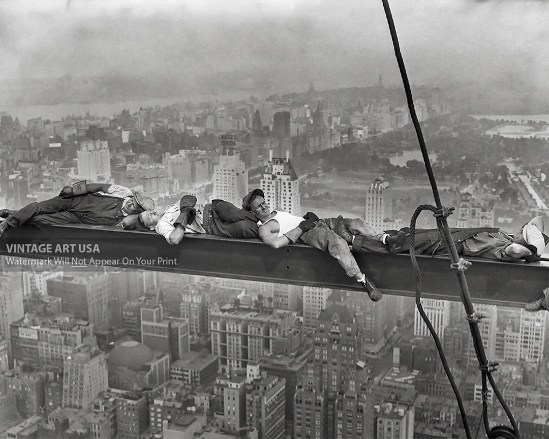 Sleeping Above Manhattan Photo 1932 Men Napping on Beam