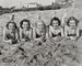 Vintage 1940s Photo - Five Beautiful Happy Young Women in Swimsuits on the Beach - Vintage Bathing Beauties Collector 8x10 Fine Art Print 