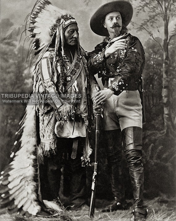 Barry Photo Buffalo Bill & Sitting Bull WIld West New Art Print 1897 D.F 