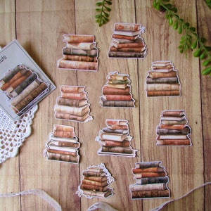 Pack de die cuts "books" découpe en papier pour scrapbooking, art journal, planner, bullet journal, journaling, livres anciens