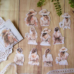 Pack de die cuts "vintage woman" découpe en papier pour scrapbooking, art journal, planner, bullet journal, journaling,