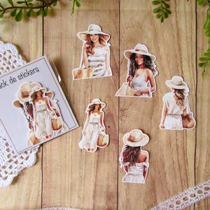 Pack de 5 stickers "Summer beach" autocollants pour bullet journal, art journal, planner