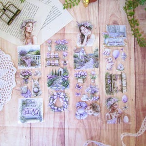 Cinta adhesiva de 7 x 100 cm, color morado, primavera, Pascua, diario artístico, diario, diario basura, diario creativo, scrapbooking