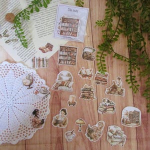 Pack de die cuts "Reading cocooning " découpe en papier pour scrapbooking, art journal, planner, bullet journal, journaling,