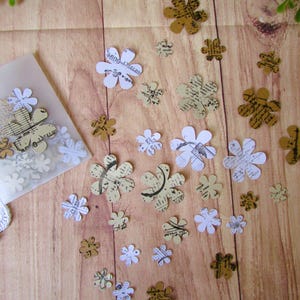 Pack de 30 petites fleurs en papier vintage tamponnés, vintage stamp, ephemera, journal, journaling, art journal, junk journal