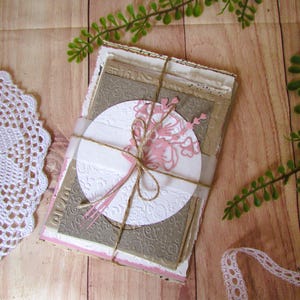 Lot de papier "vintage rose" paper bundle, papier pour journal, journaling, art journal, junk journal