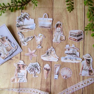 Pack de die cuts "Summer beach" découpe en papier pour art journal, scrapbooking, bullet journal, journaling, planner