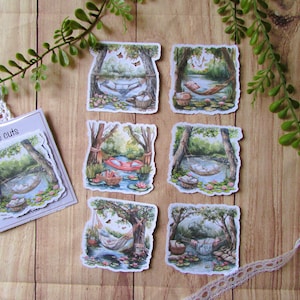 Pack de 6 die cuts "hamac" découpe en papier pour scrapbooking, bullet journal, planner, art journal, journaling