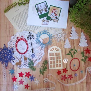 Pack de 40  die cuts thème hiver découpe en papier cartonné 216g pour art journal, scrapbooking, journaling, junk journal, journal
