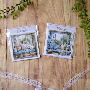 Pack de 6 die cuts "reading corner" découpe en papier pour scrapbooking, bullet journal, planner, art journal, journaling coin lecture