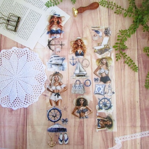 Adesivi a nastro ad anello 7x100cm Moda nautica, diario d'arte, journaling, diario spazzatura, diario creativo, scrapbooking