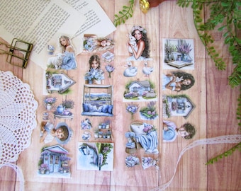 Boucle de stickers tape 7x100cm springtime, art journal, journaling, junk journal, creative journal, scrapbooking
