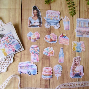 Pack de die cuts "Sweet candy" découpe en papier pour scrapbooking, art journal, planner, bullet journal, journaling, butterflies