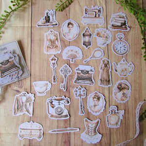 Pack de 25 die cuts "antique" découpe en papier pour scrapbooking, art journal, planner, bullet journal, journaling