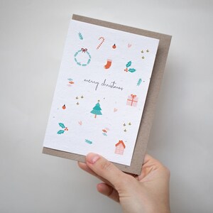 Petit patron de Noël - Carte de vœux en papier ensemencé plantable